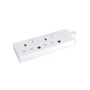 13A 2 Gang Switched Trailing Socket with Neons - Image 1