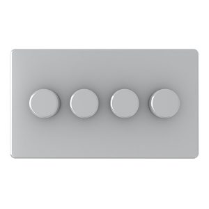 4 Gang 2 Way Dimmer – Polished Chrome (Screwless Range)