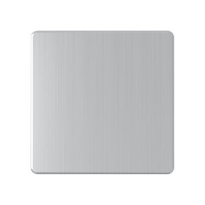 1 Gang Blank Plate – Brushed Chrome (Screwless Range)