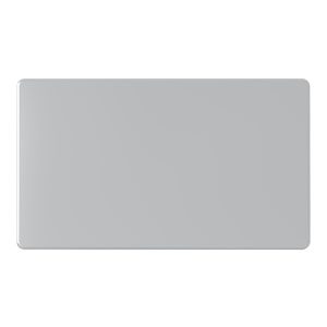 2 Gang Blank Plate – Polished Chrome (Screwless Range)