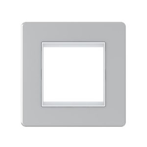 2 Module Euro Plate – Polished Chrome White Insert (Screwless Range) - Image 1