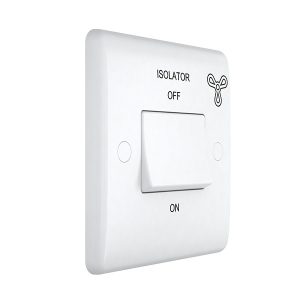 1 Gang Triple Pole 10A Fan Isolator Switch (Smooth Edge) - Image 1
