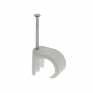 7-10mm White Round Cable Clips (Pack of 100)