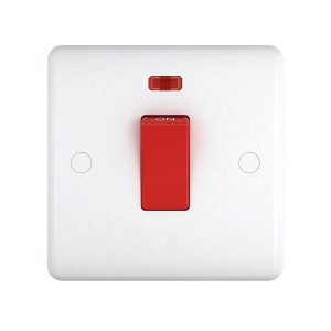 1 Gang 45A Double Pole Switch with Neon (Smooth Edge) - Image 2