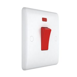 1 Gang 45A Double Pole Switch with Neon (Smooth Edge) - Image 1