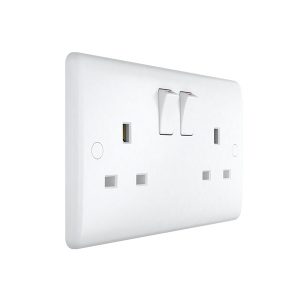 2 Gang 13A Switched Socket (Smooth Edge) - Image 1
