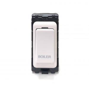 20A Double Pole Grid Switch Marked "Boiler" - White