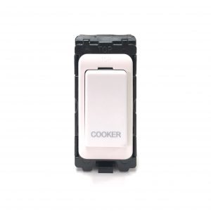 20A Double Pole Grid Switch Marked "Cooker" - White