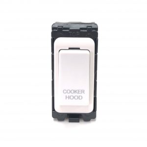 20A Double Pole Grid Switch Marked "Cooker Hood" - White