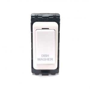 20A Double Pole Grid Switch Marked "Dish Washer" - White