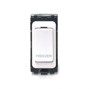 20A Double Pole Grid Switch Marked "Freezer" - White - Image 1