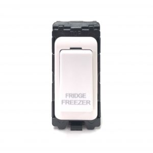 20A Double Pole Grid Switch Marked "Fridge Freezer" - White - Image 1