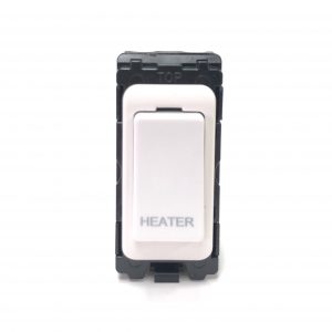 20A Double Pole Grid Switch Marked "Heater" - White