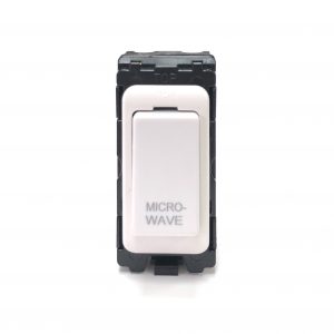 20A Double Pole Grid Switch Marked "Microwave" - White