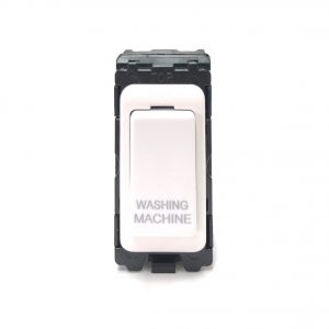 20A Double Pole Grid Switch Marked "Washing Machine" - White