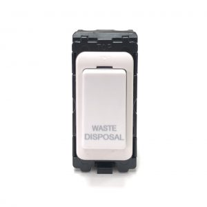 20A Double Pole Grid Switch Marked "Waste Disposal" - White