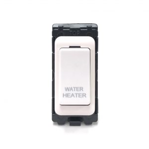 20A Double Pole Grid Switch Marked "Water Heater" - White