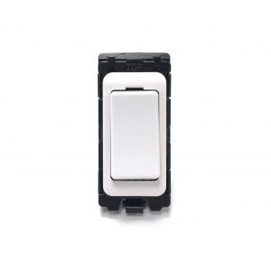 20A Double Pole Grid Switch White