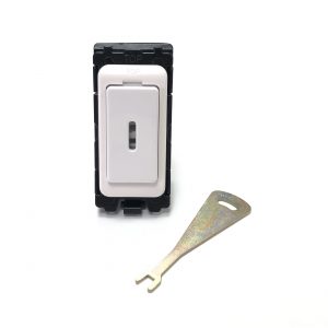 20A Double Pole Grid Key Switch White