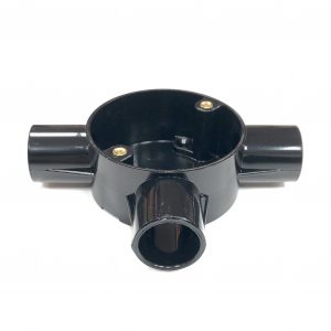 20mm 3 Way Tee Box Black - Image 1