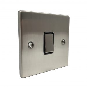 1 Gang 2 Way 10A Switch - Brushed Chrome Black Insert (Decorative Range)