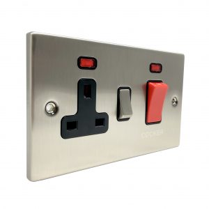 45A Cooker Control Unit with Neon - Brushed Chrome Black Insert (Decorative Range)