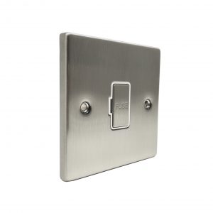13A Unswitched Fuse Connection Unit – Brushed Chrome White Insert (Decorative Range)