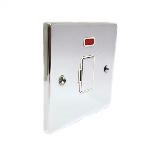13A Unswitched Fuse Connection Unit With Neon– Polished Chrome White Insert (Decorative Range)
