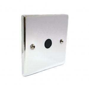 20A Flex Outlet – Polished Chrome Black Insert (Decorative Range)