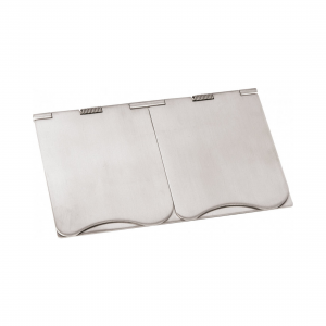 13A 2 Gang Floor Socket Brushed Chrome - Image 1