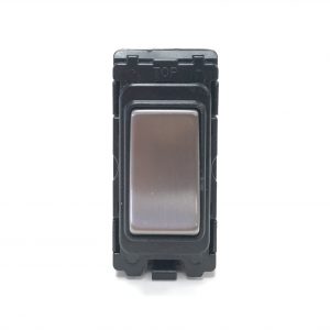 20A Double Pole Grid Switch Brushed Chrome