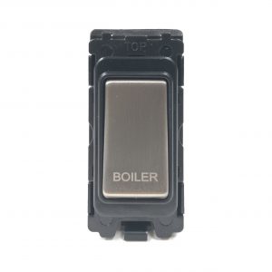 20A Double Pole Grid Switch Marked “Boiler” – Brushed Chrome