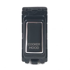 20A Double Pole Grid Switch Marked “Cooker Hood” – Polished Chrome