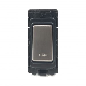 20A Double Pole Grid Switch Marked “Fan” – Brushed Chrome