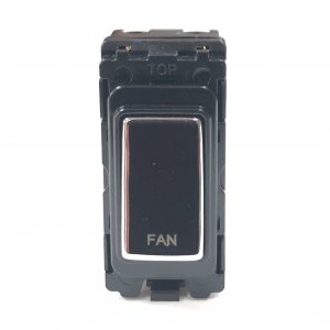 20A Double Pole Grid Switch Marked “Fan” – Polished Chrome