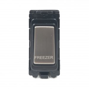 20A Double Pole Grid Switch Marked “Freezer” – Brushed Chrome - Image 1