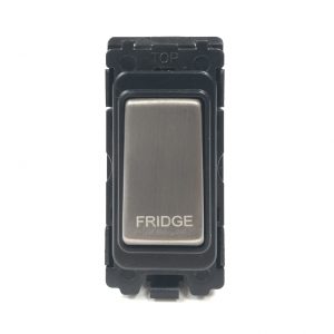 20A Double Pole Grid Switch Marked “Fridge” – Brushed Chrome