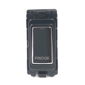 20A Double Pole Grid Switch Marked “Fridge” – Polished Chrome