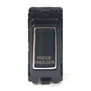 20A Double Pole Grid Switch Marked “Fridge Freezer” – Polished Chrome
