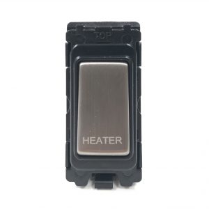 20A Double Pole Grid Switch Marked “Heater” – Brushed Chrome