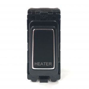 20A Double Pole Grid Switch Marked “Heater” – Polished Chrome