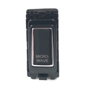 20A Double Pole Grid Switch Marked “Microwave” – Polished Chrome
