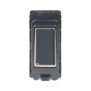 20A Double Pole Grid Switch Polished Chrome