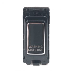 20A Double Pole Grid Switch Marked “Washing Machine” – Polished Chrome