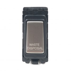 20A Double Pole Grid Switch Marked “Waste Disposal” – Brushed Chrome