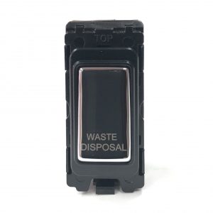 20A Double Pole Grid Switch Marked “Waste Disposal” – Polished Chrome
