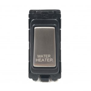 20A Double Pole Grid Switch Marked “Water Heater” – Brushed Chrome