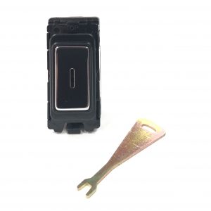 20A Double Pole Grid Key Switch Polished Chrome