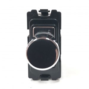 400W 2 Way Push Dimmer Grid Module Polished Chrome - Image 1