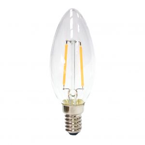 2W SES LED Filament Candle Lamp 3000K